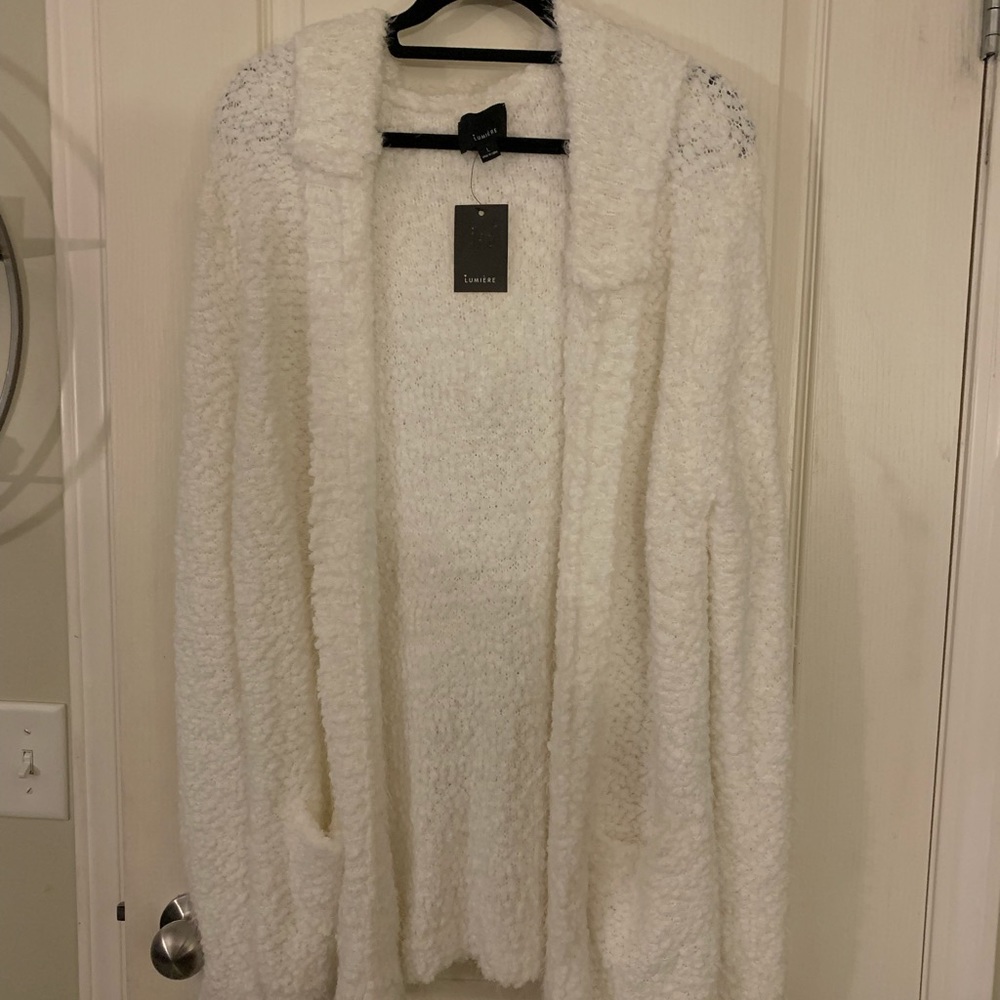 Lumiere Fuzzy Long Cardigan - size large.